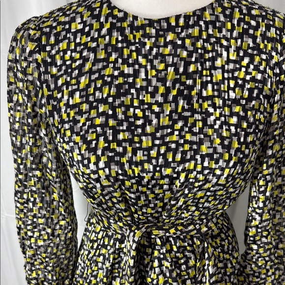 Alice + Olivia Silk Blend Long Sleeve Belted Mini Dress Size 0 - Picture 4 of 13